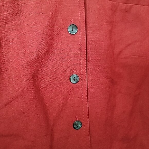 Emma James Women's Size 14 Linen Rayon Blend 3/4 Sleeve Blouse Shacket W Pockets - Picture 3 of 13